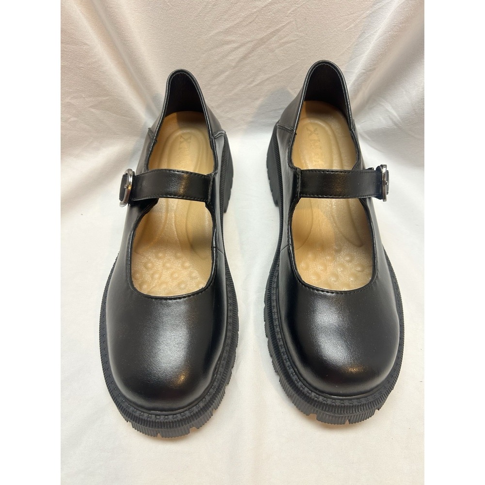 XMM Black Patent Leather Platform Chunky Mary Janes Womens 9 Punk Goth Grunge